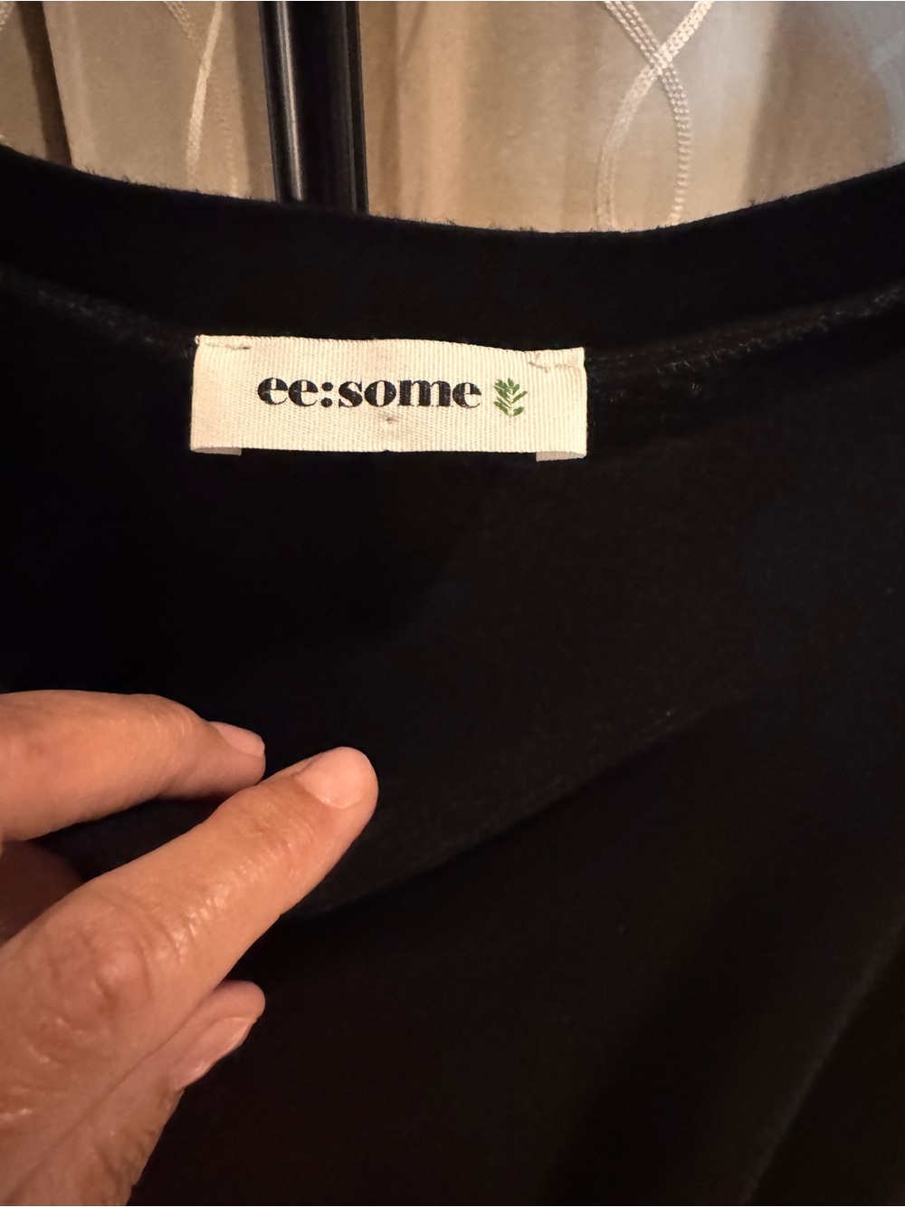 ee:some Black short jumpsuit with Crew Neck